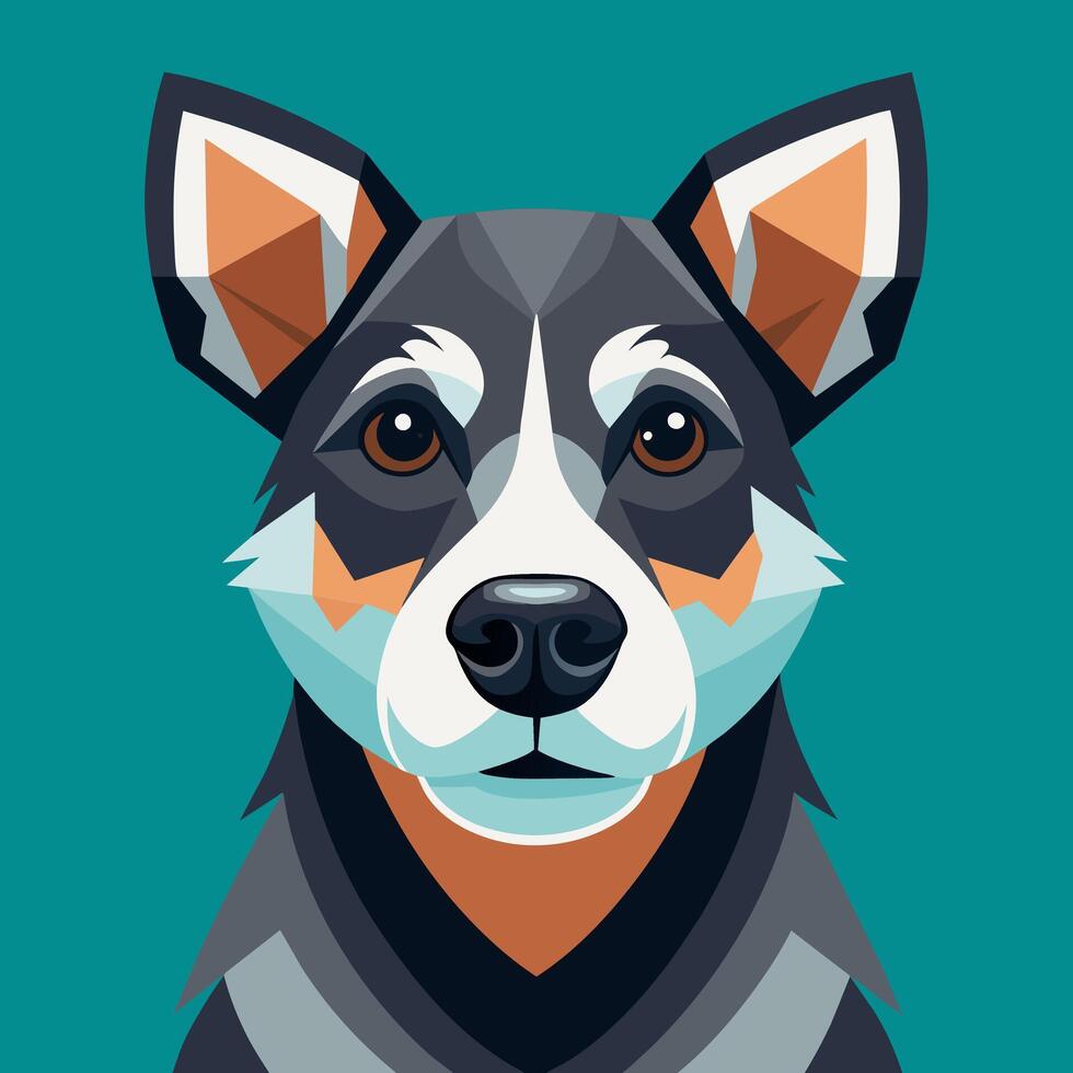 AI generated Portrait of a dog on a blue background. Vector illustration. Template for logo, cover.