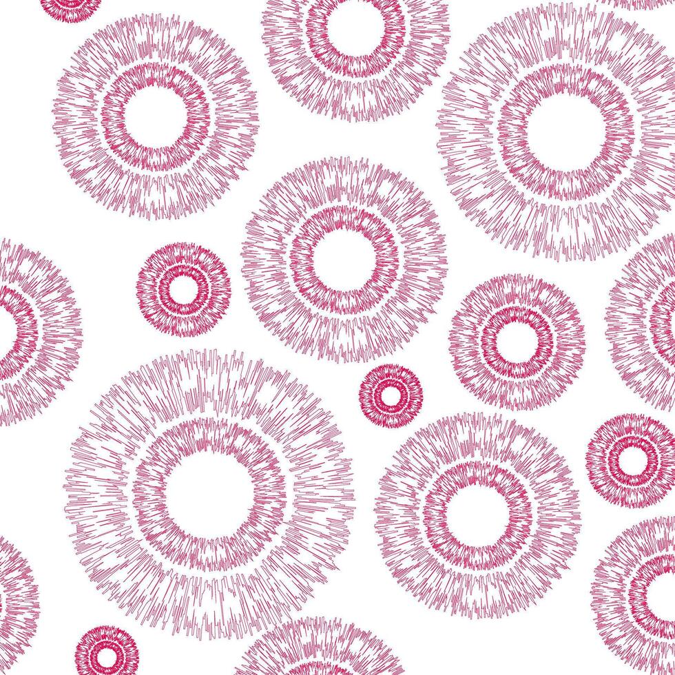 A seamless pattern of circles of different diameters, abstract flowers from outline. print for fabrics and textiles. vector