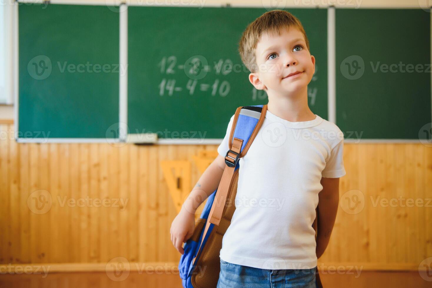 portrait of a schoolboy at the Board photo