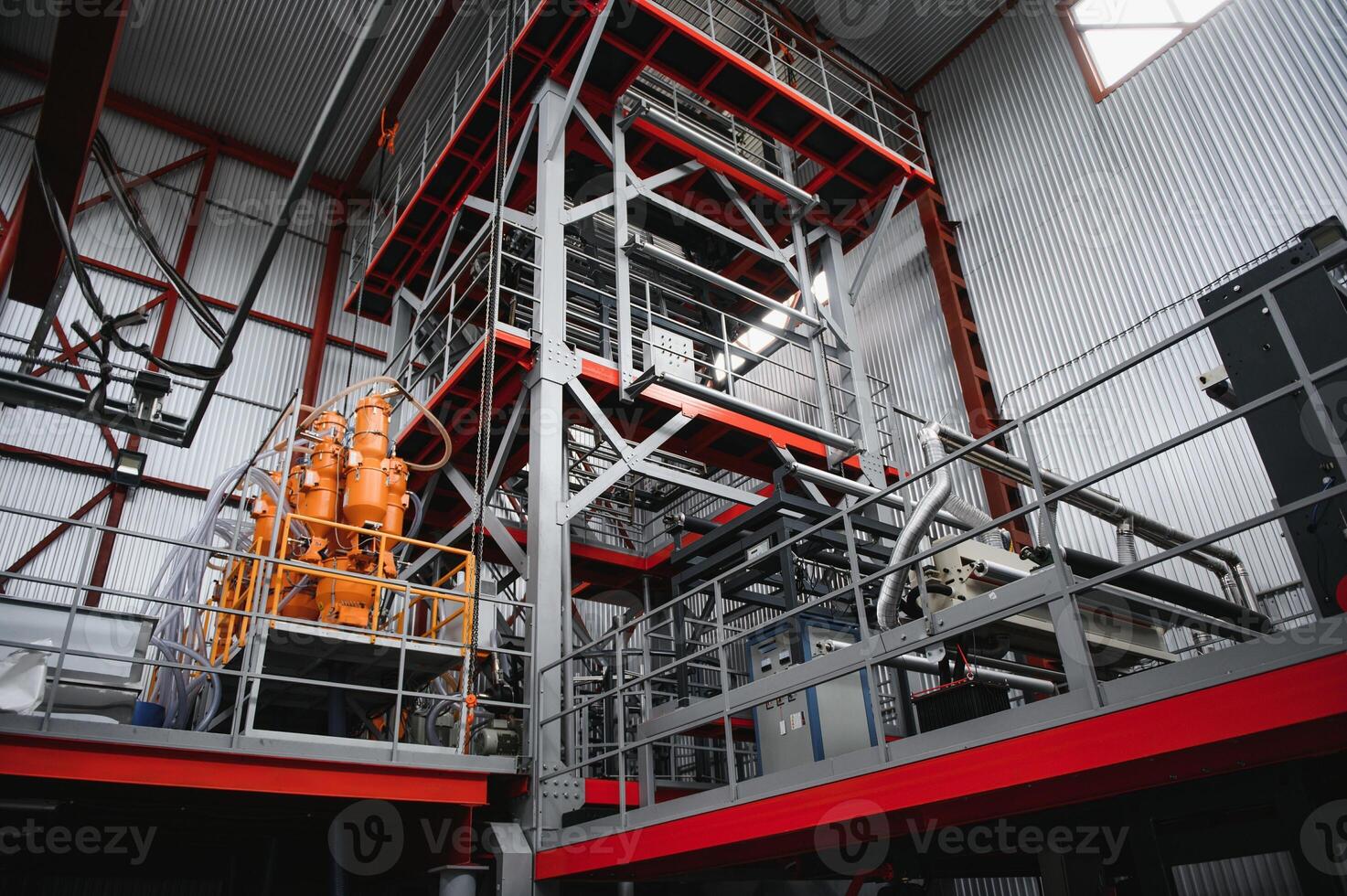 Equipment for oilcloth production. equipment at the factory. photo