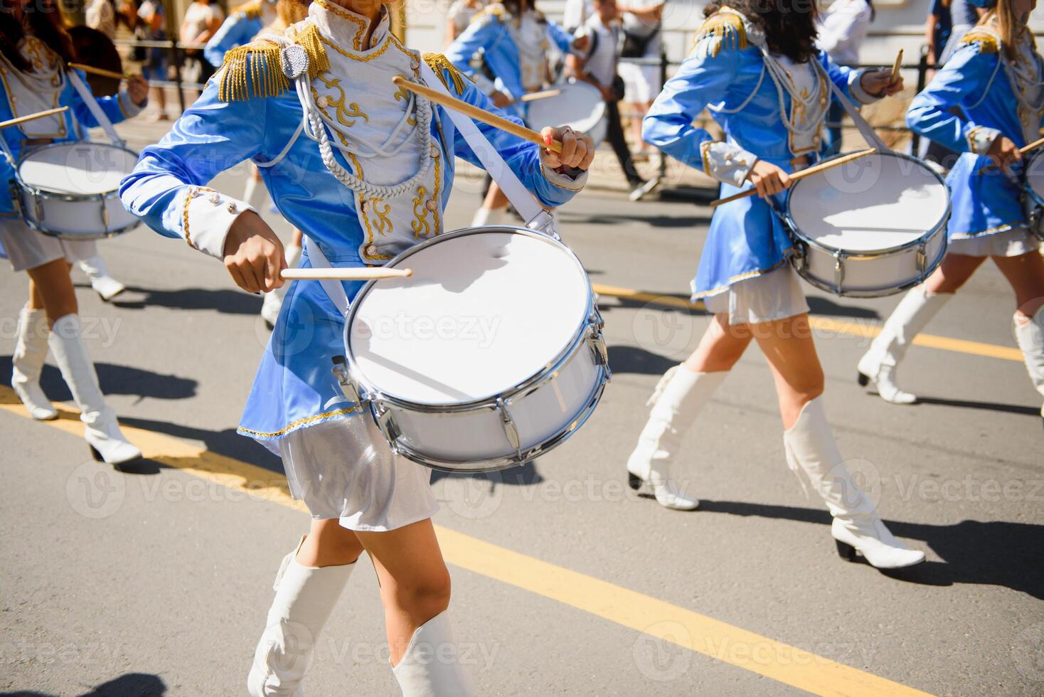 Street promotion of the majorettes of the festival spring. photo