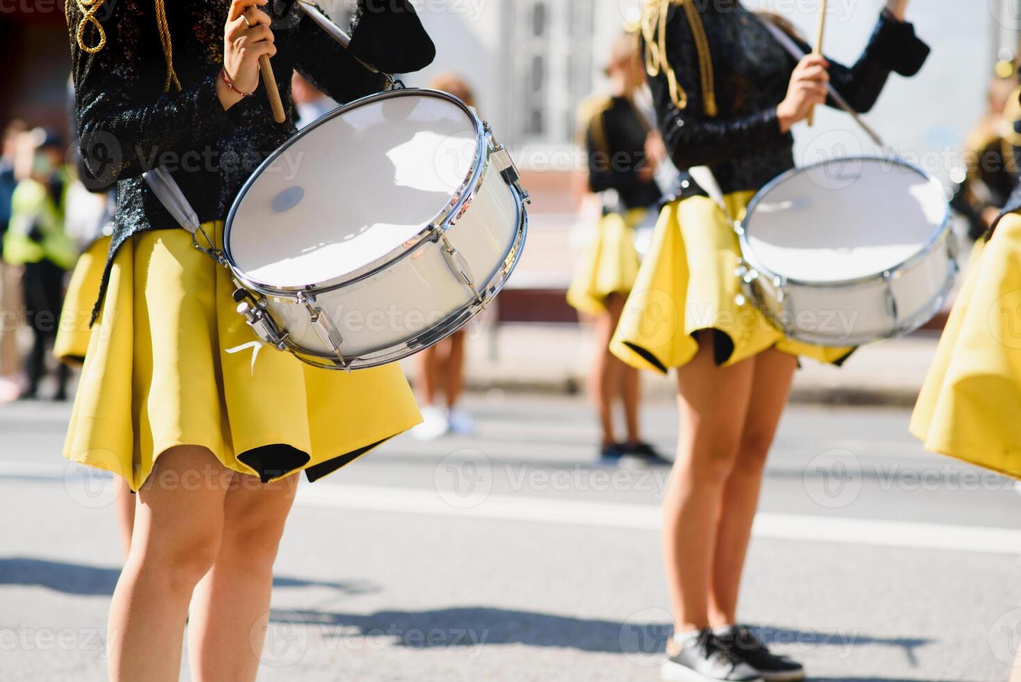 Street promotion of the majorettes of the festival spring. photo