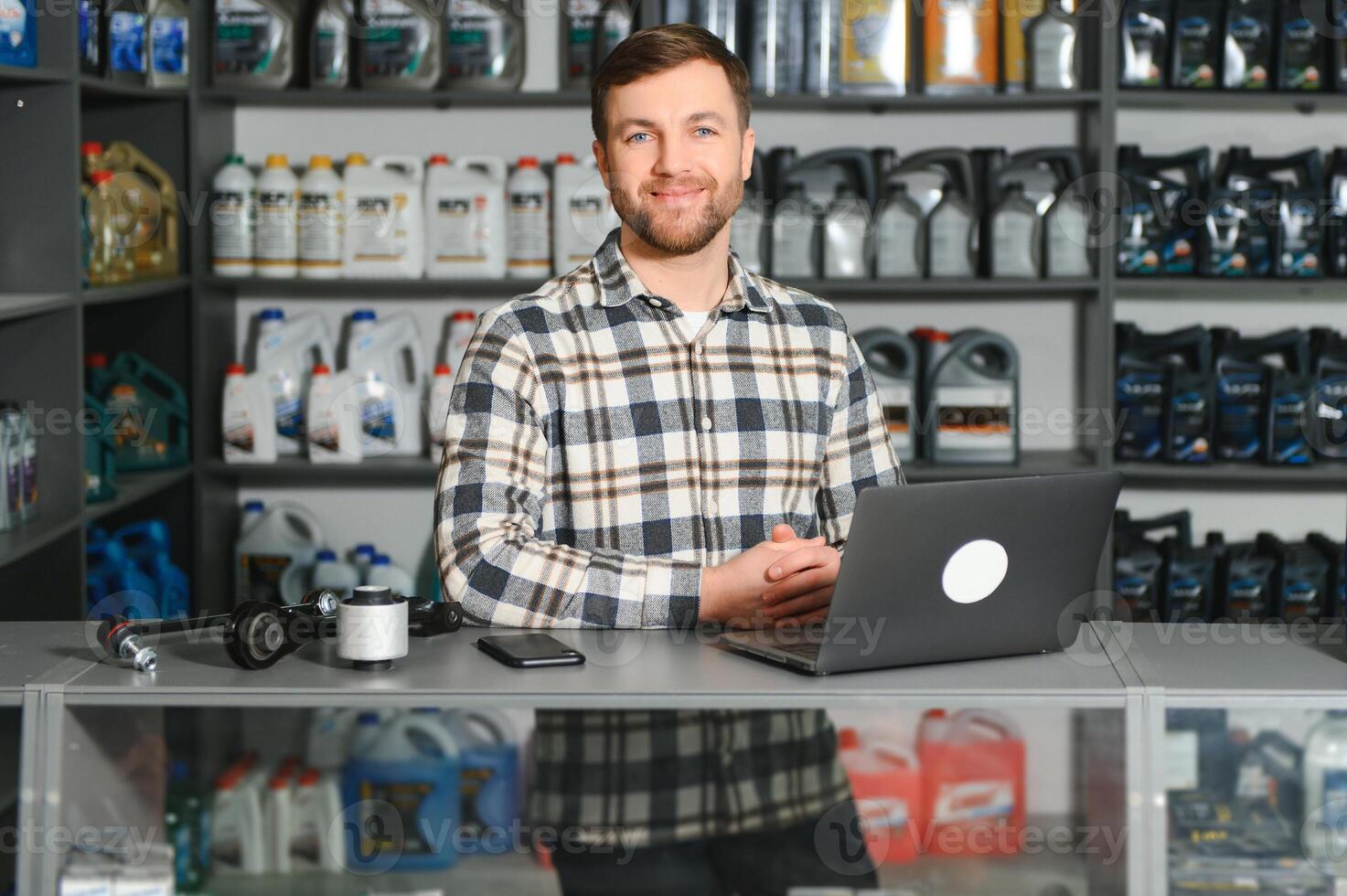 sales consultant in a car parts and accessories store photo