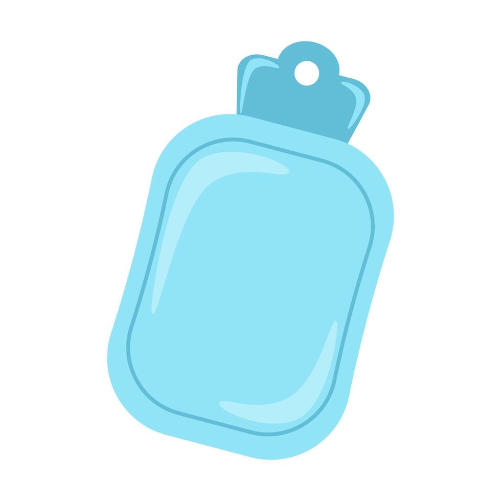 Hot water bottle for menstrual period. Women's intimate health item. Simple vector flat illustration.