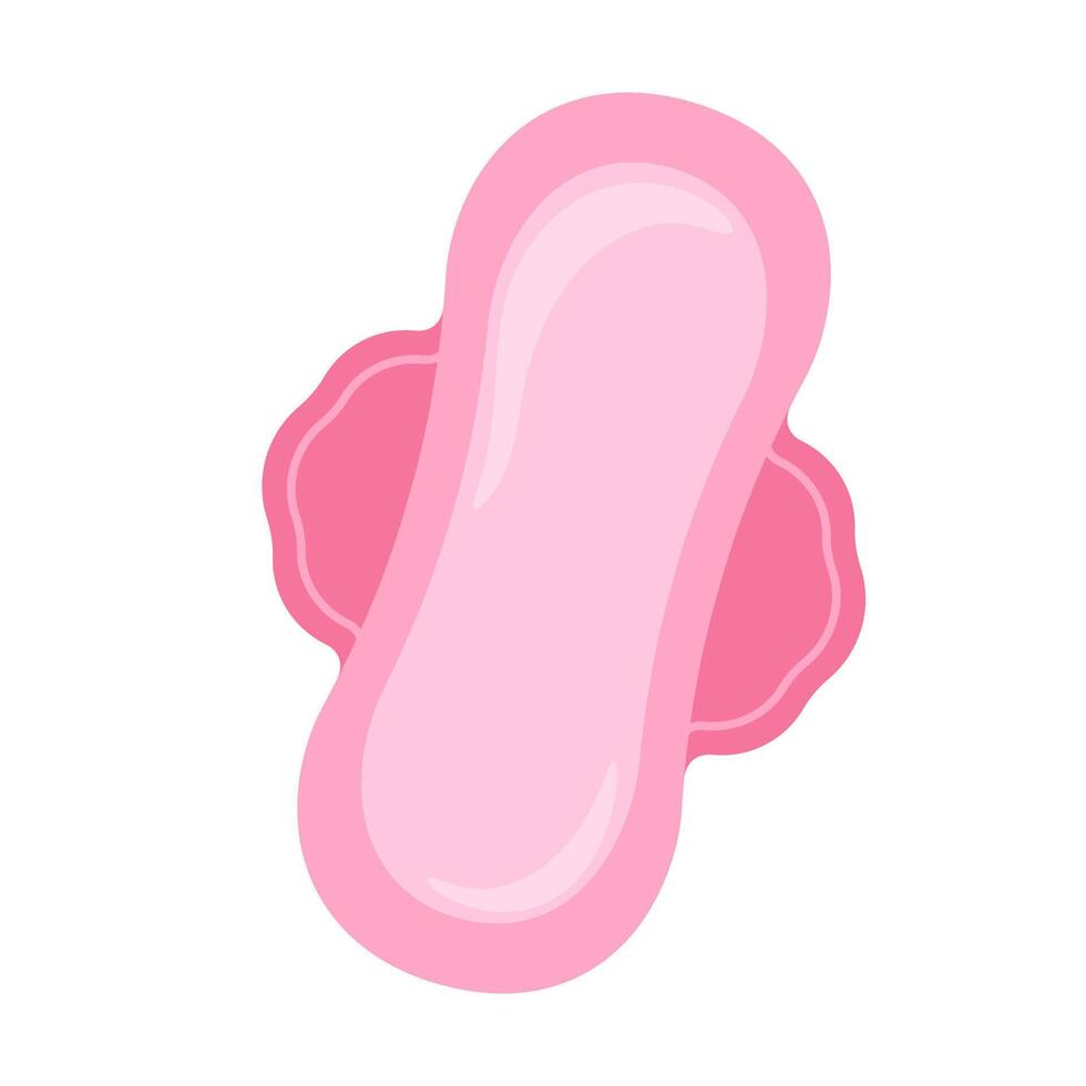 Menstrual period pad. Women's intimate hygiene item. Simple vector flat