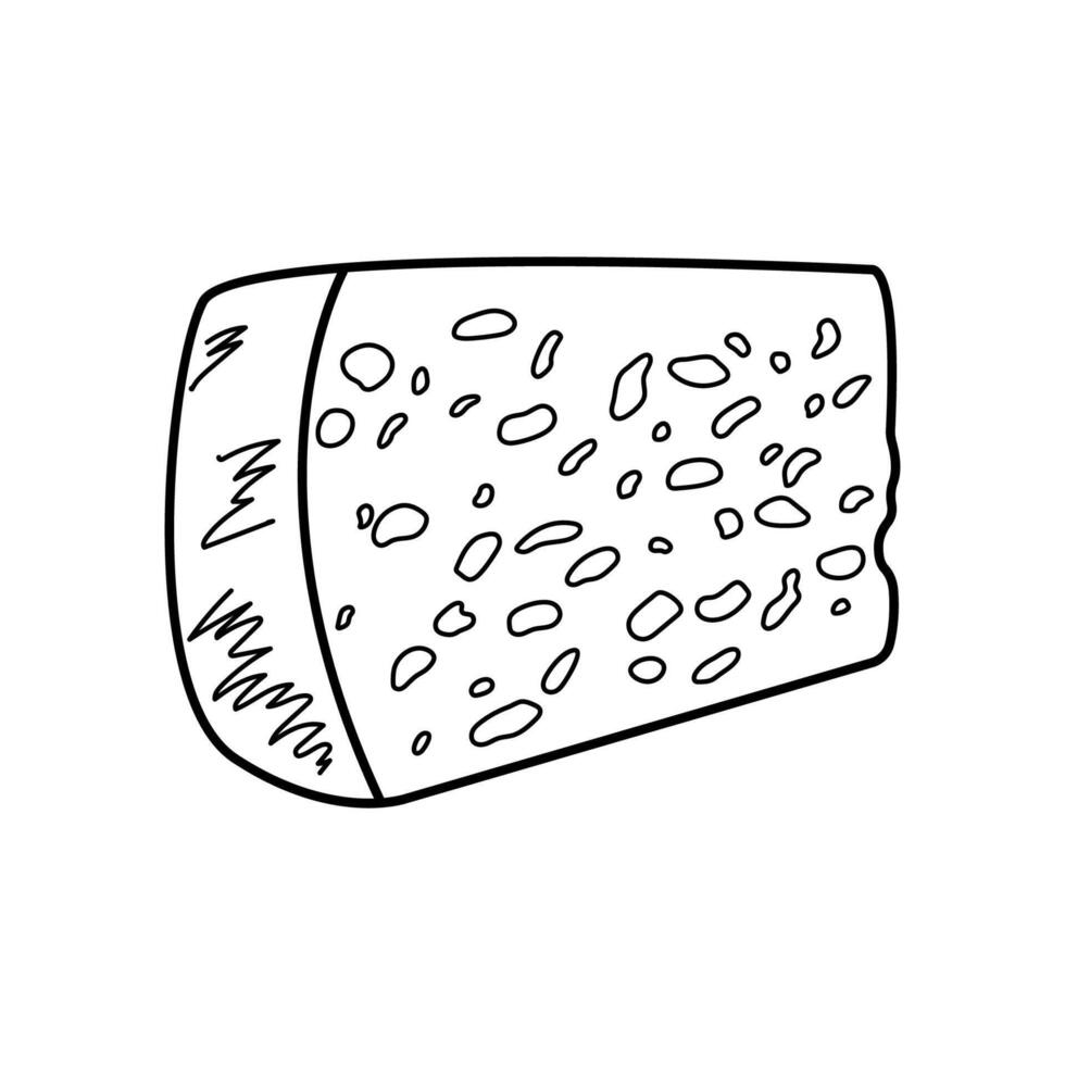 Piece of cheese simple linear vector illustration