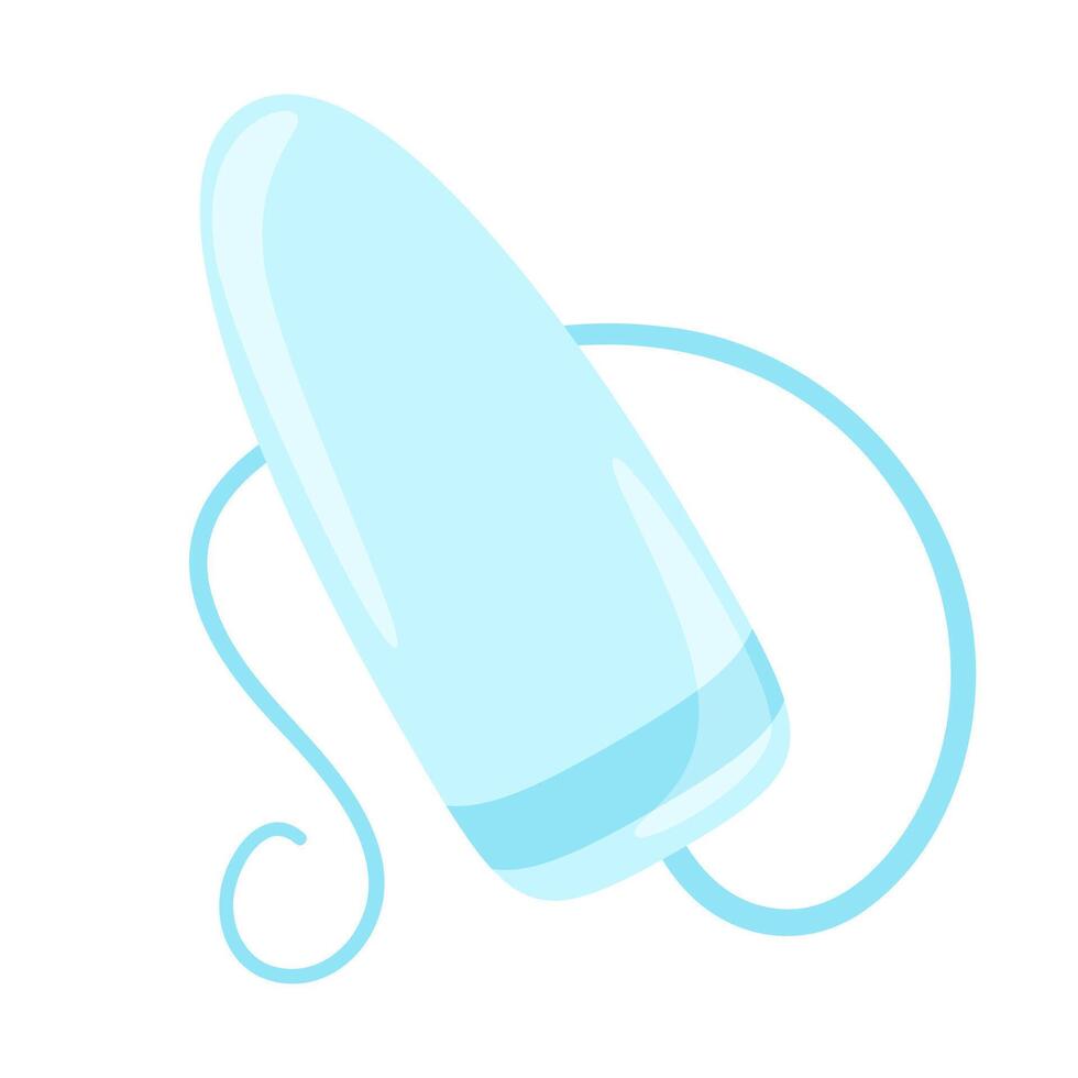 Menstrual gynecological tampon. Women's intimate hygiene item. Simple vector flat illustration.