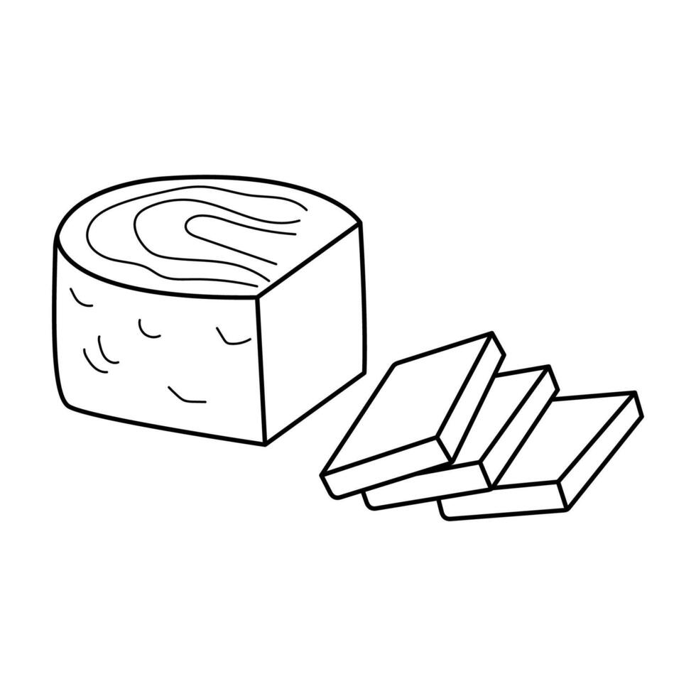 Piece of cheese simple linear vector illustration