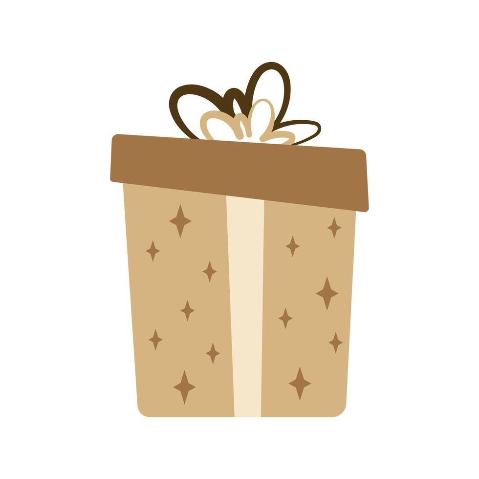 sencillo arte regalo caja para Navidad, nuevo año o cumpleaños fiesta. plano diseño elemento. vector