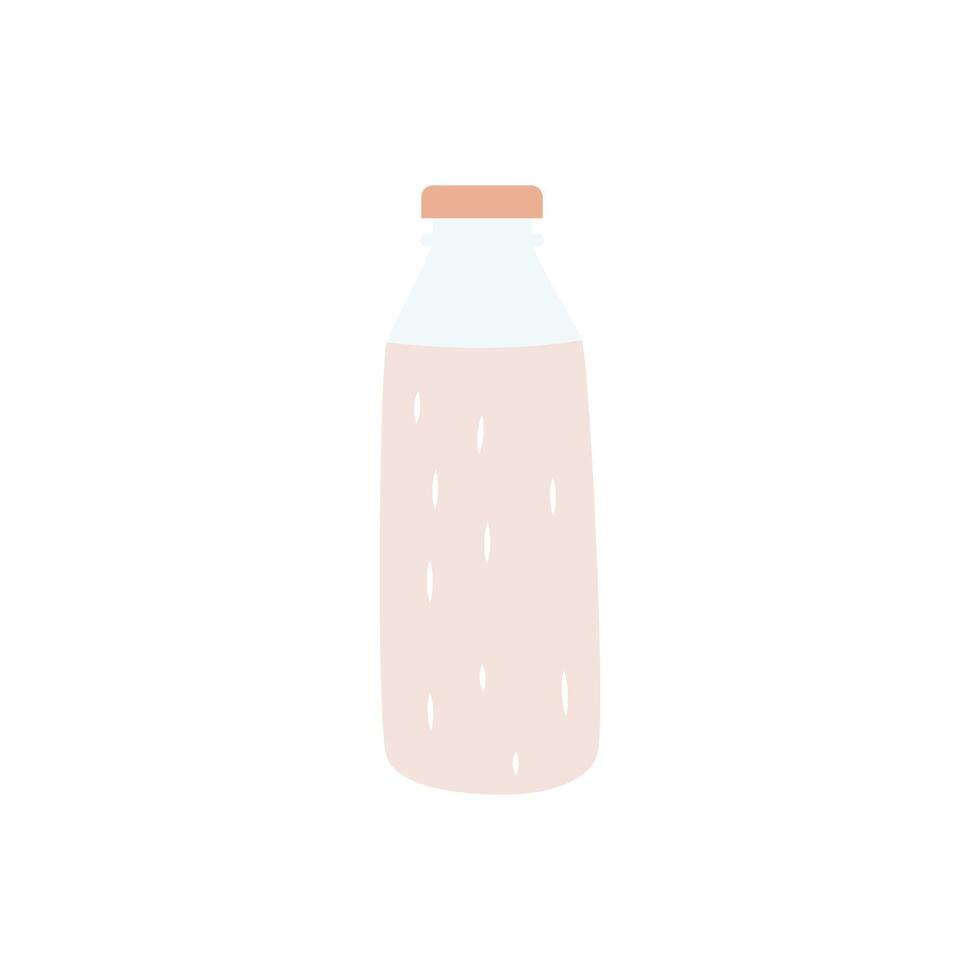 A bottle of milk. A traditional product of a farm or ranch. vector