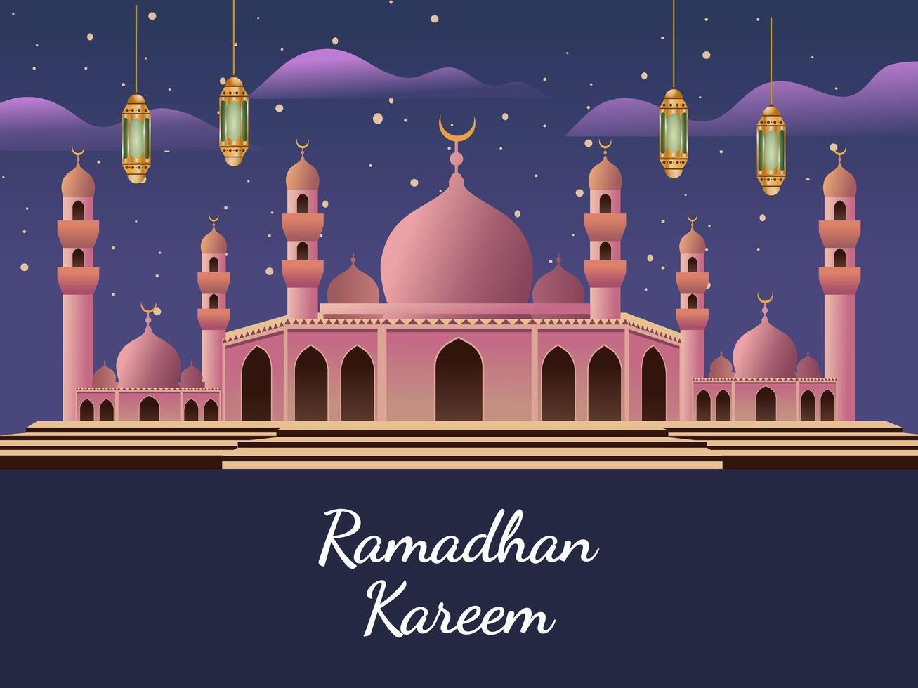 tarjeta de felicitación de Ramadán vector