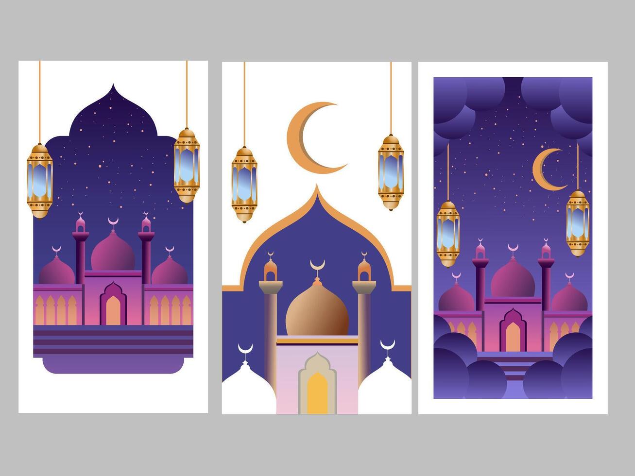 Islamic background template for greeting card vector