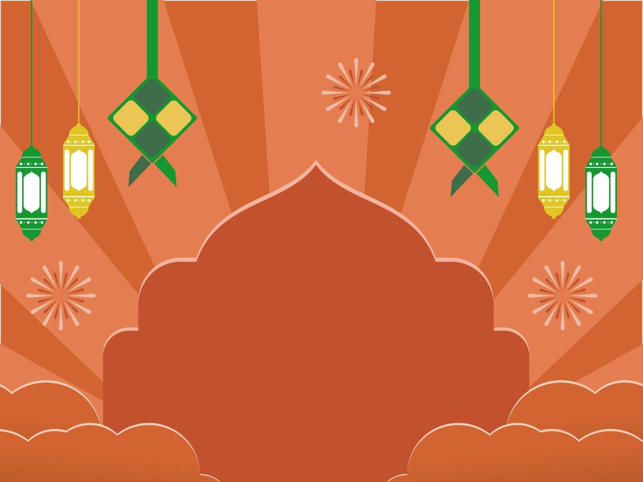 Islamic background with Ramadan template vector