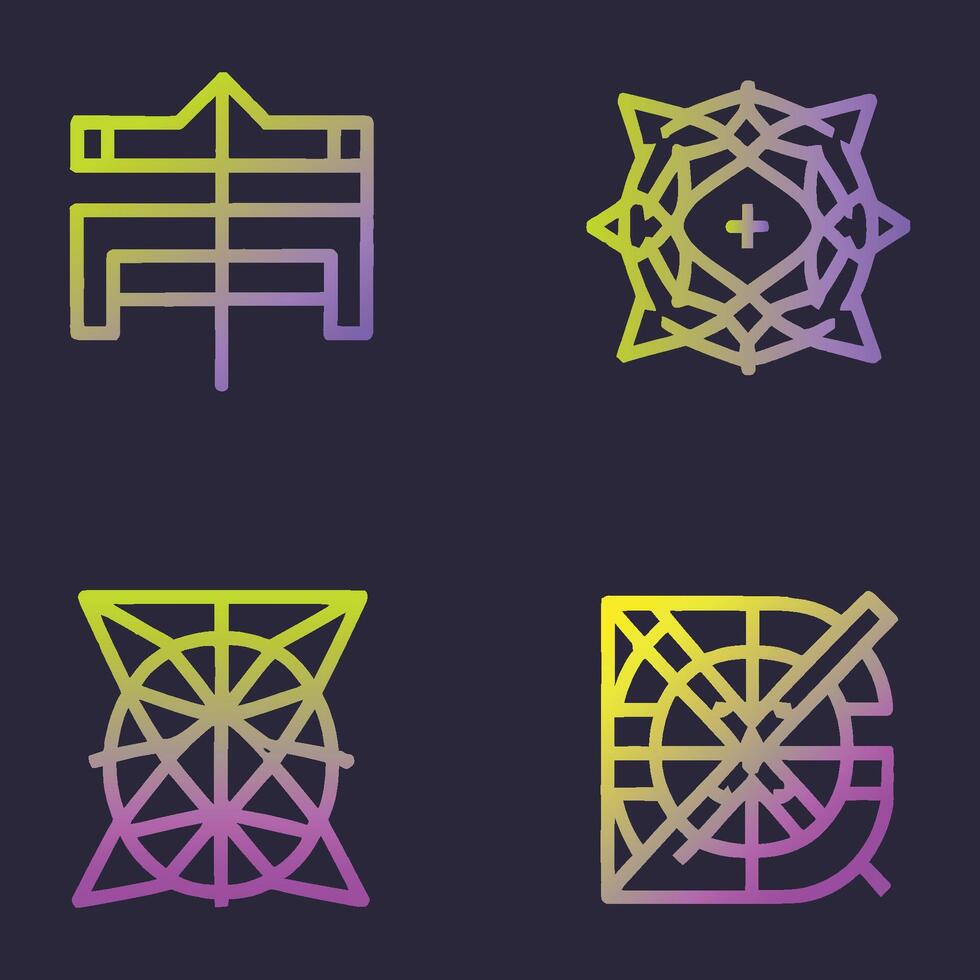 Minimalist vector y2k symbols set for logo templates