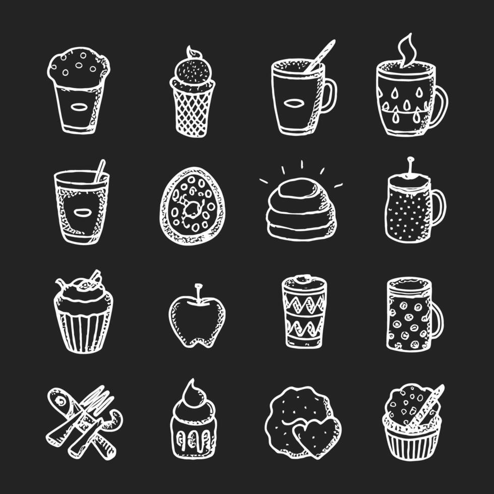 Cute doodle different objects set vector