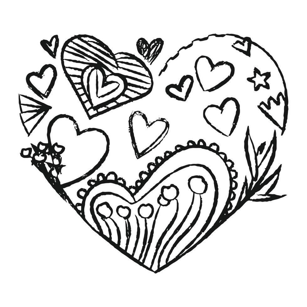 Hand drawn beautiful vector heart