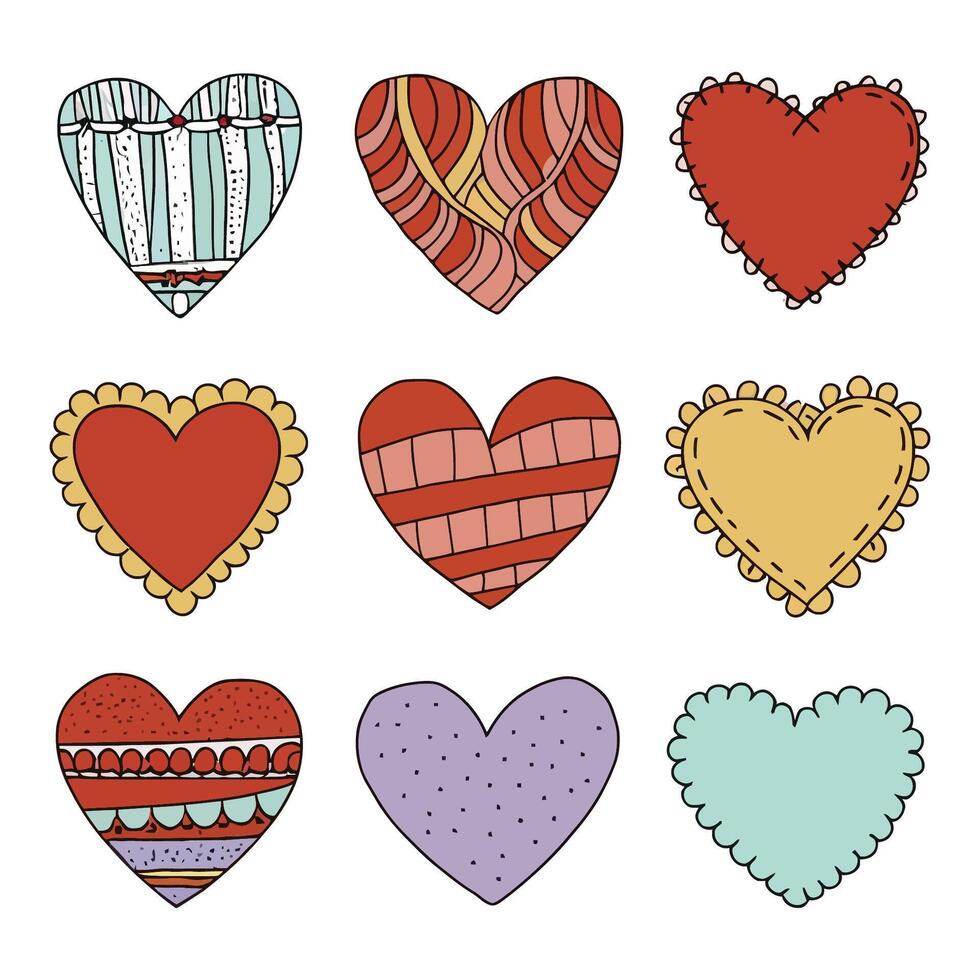 Beautiful vector heart illustration set