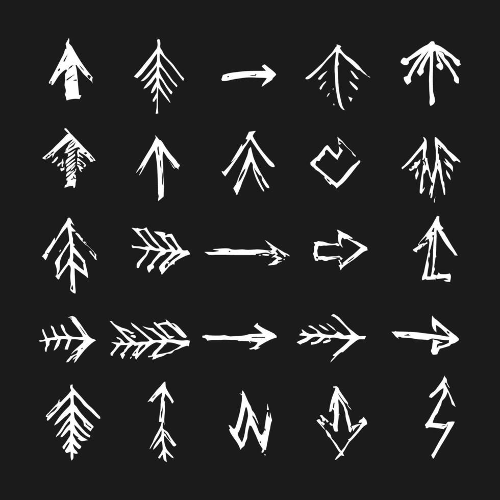 Hand drawn arrow set collection vector