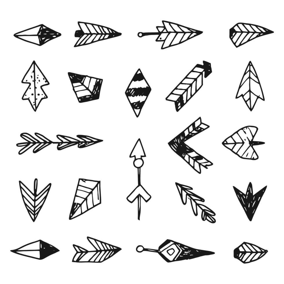 Hand drawn arrow set collection vector