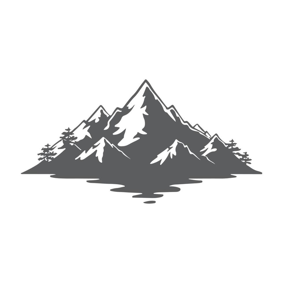 hand drawn mountain vector illustration