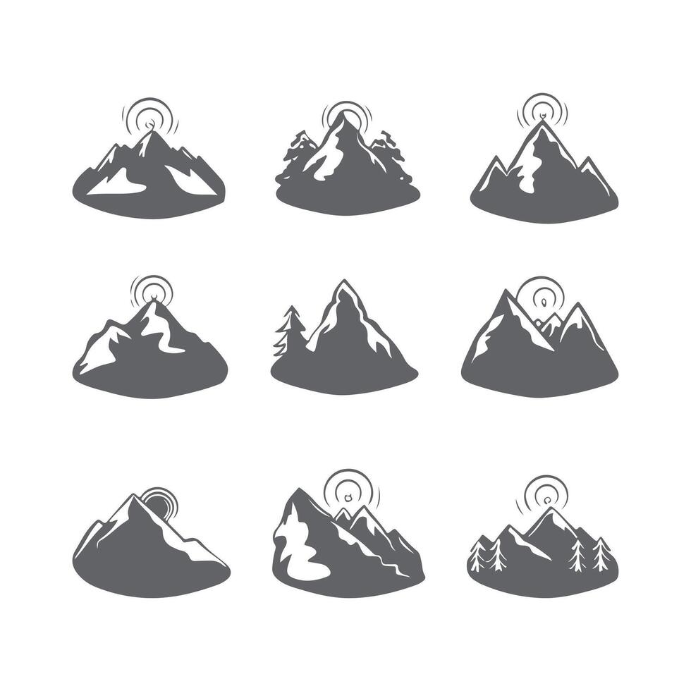 hand drawn mountain vector illustration