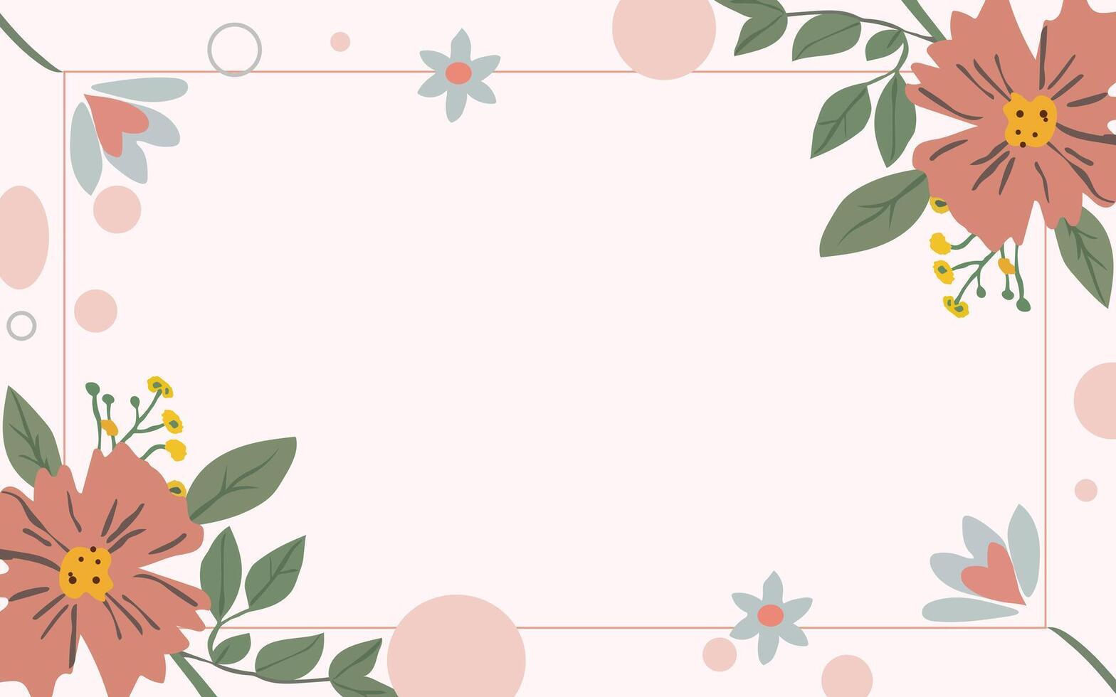 Abstract Background with flowers and bagde vector