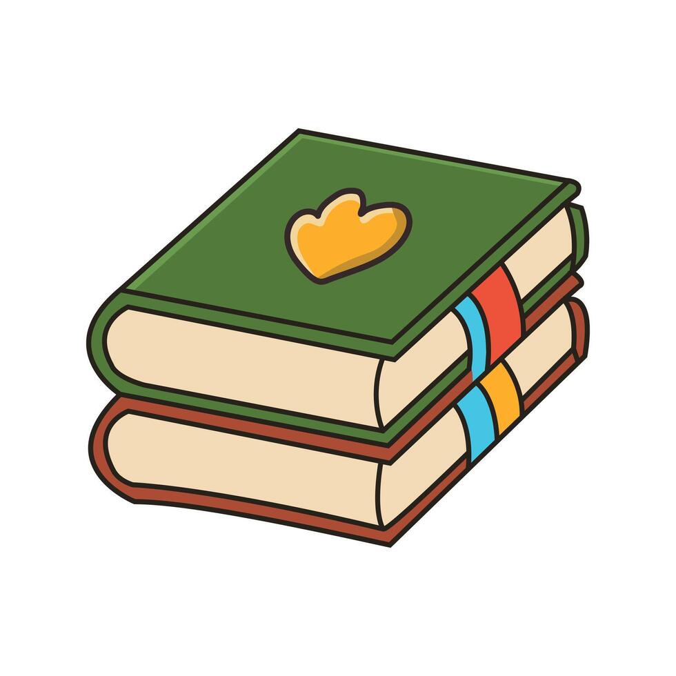 Hand drawn flat vector design stack of books illustration