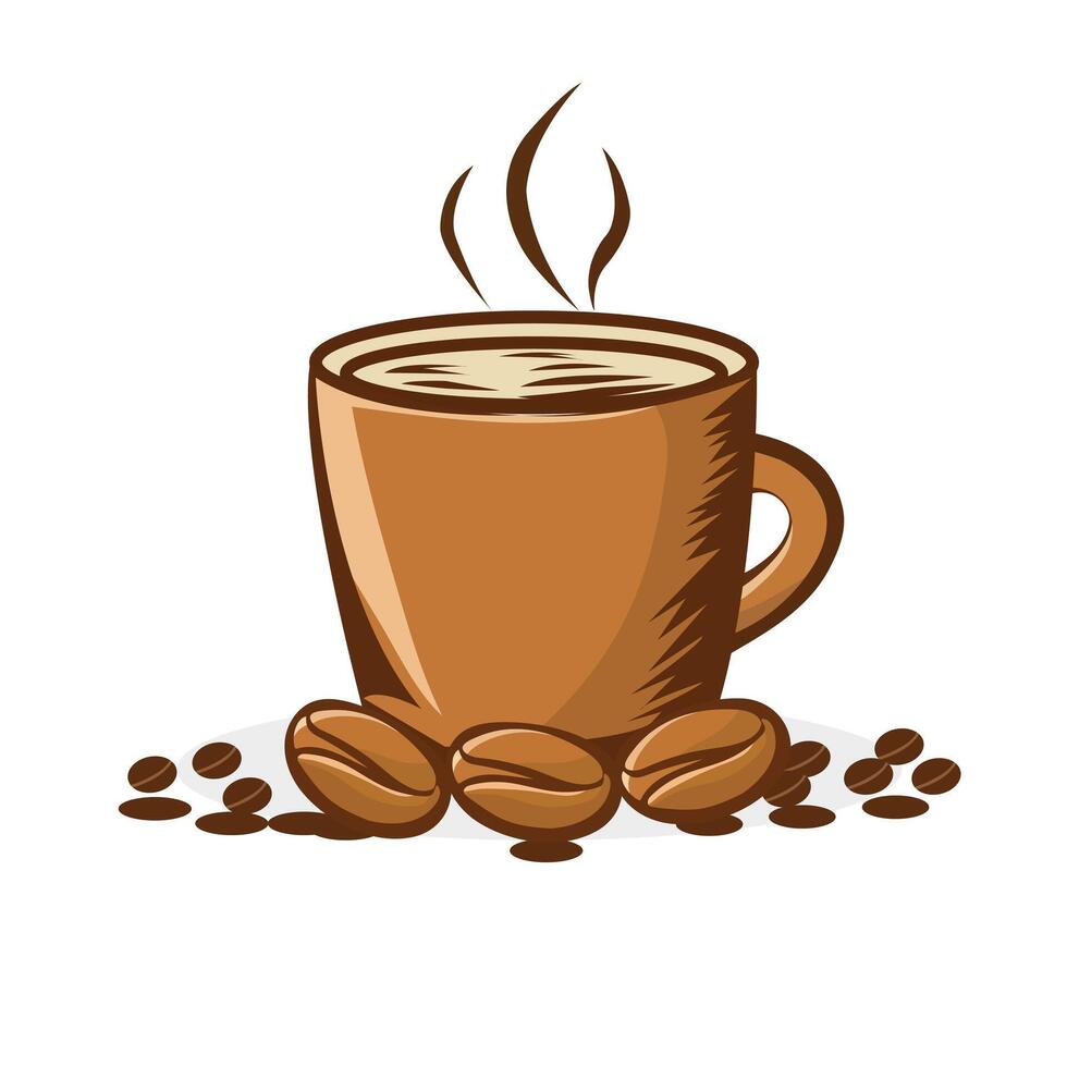 Hand drawn coffee cup vector illustration