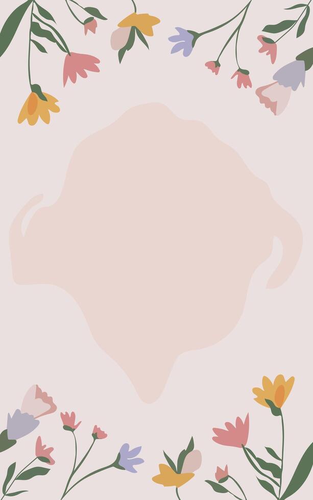 Abstract Background with flowers and bagde vector