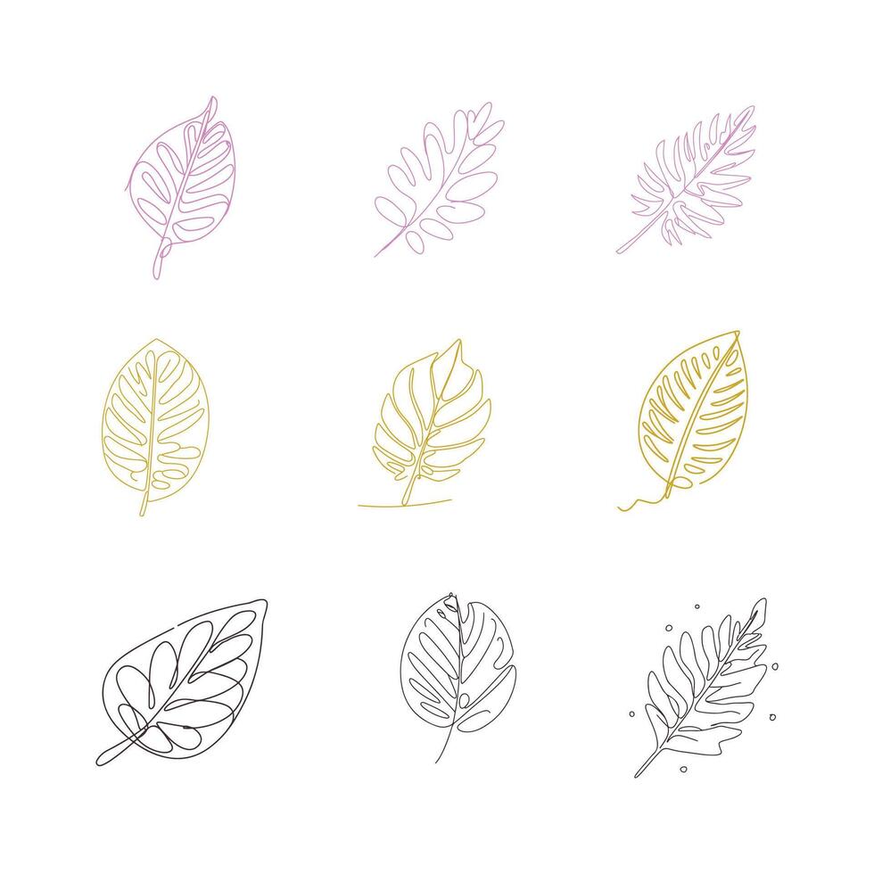 mano dibujado hojas vector ilustración