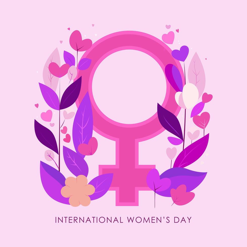 internacional De las mujeres día. saludo tarjeta. floral plano vector ilustración