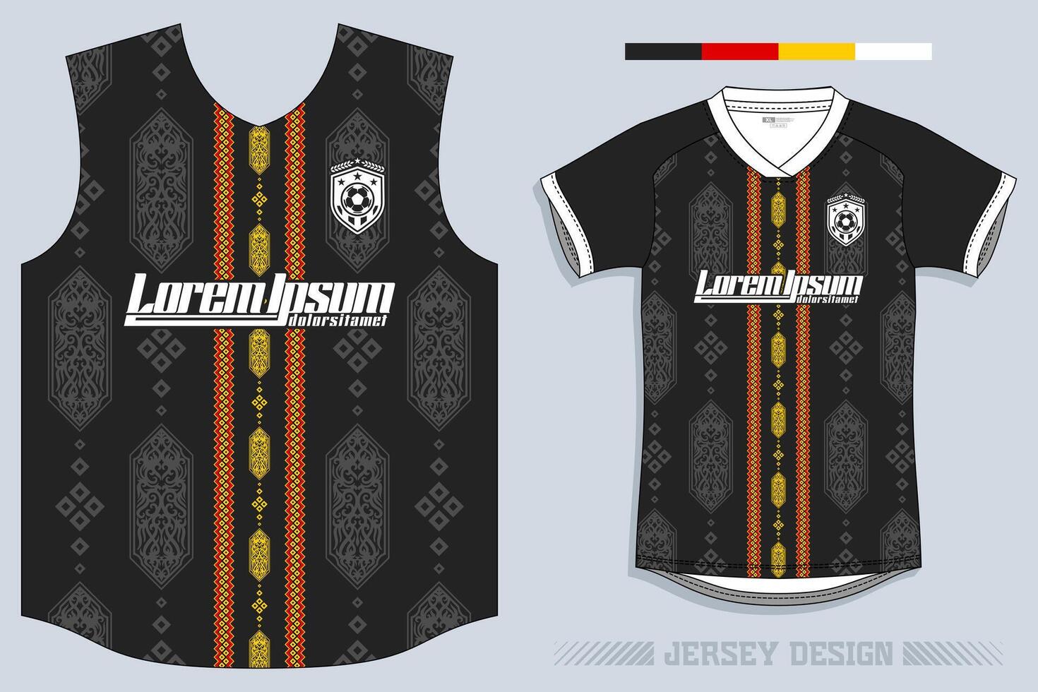 Sports jersey and t-shirt template sports jersey design vector. Sports design for football, racing, gaming jersey. Vector. Pro Vector