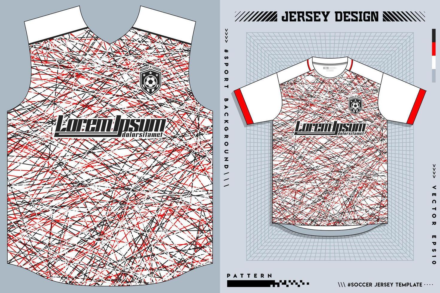 Sports jersey and t-shirt template sports jersey design vector. Sports design for football, racing, gaming jersey. Vector. Pro Vector