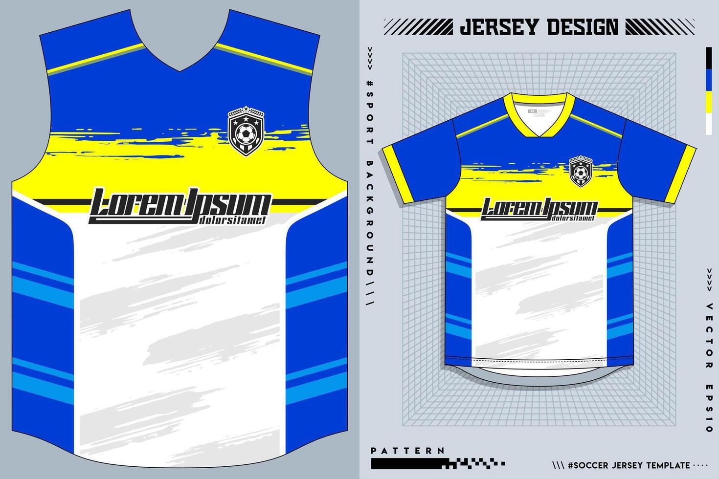 Sports jersey and t-shirt template sports jersey design vector. Sports design for football, racing, gaming jersey. Vector. Pro Vector