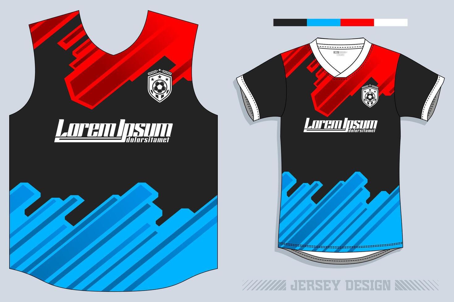 Sports jersey and t-shirt template sports jersey design vector. Sports design for football, racing, gaming jersey. Vector. Pro Vector