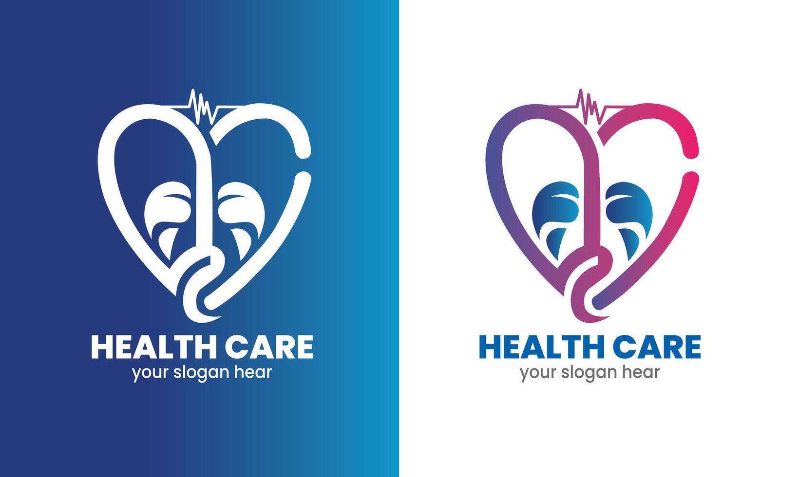 AI generated Medical logo, health care service, heart logo Template vector icon.