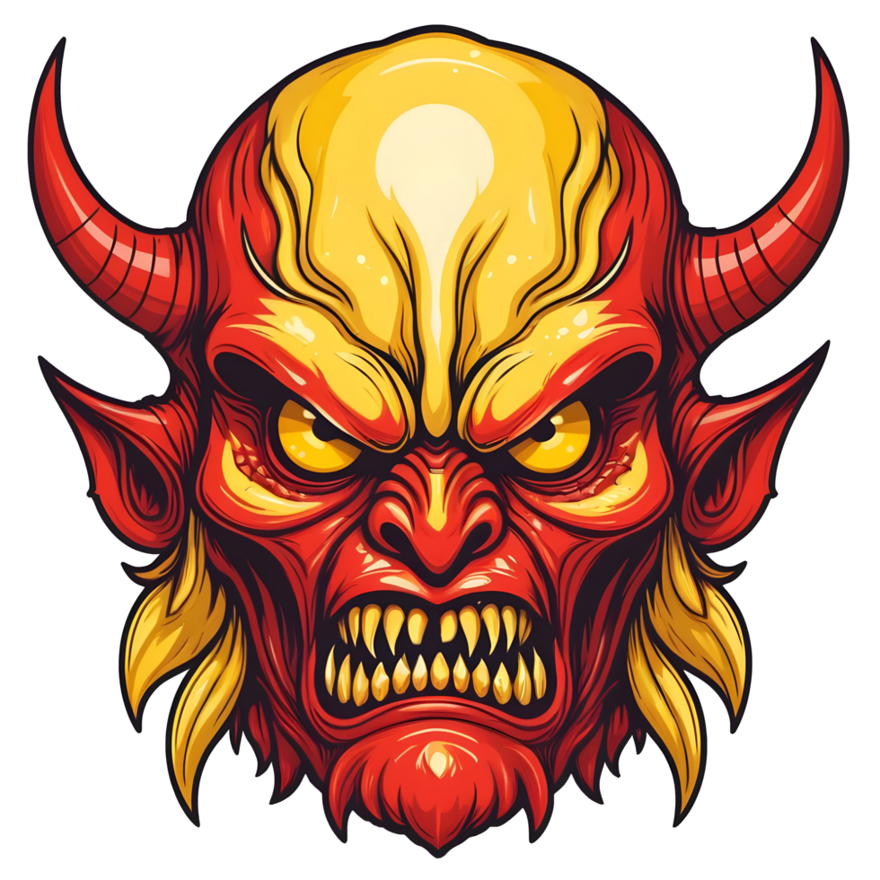 AI generated face of the demon beast head png