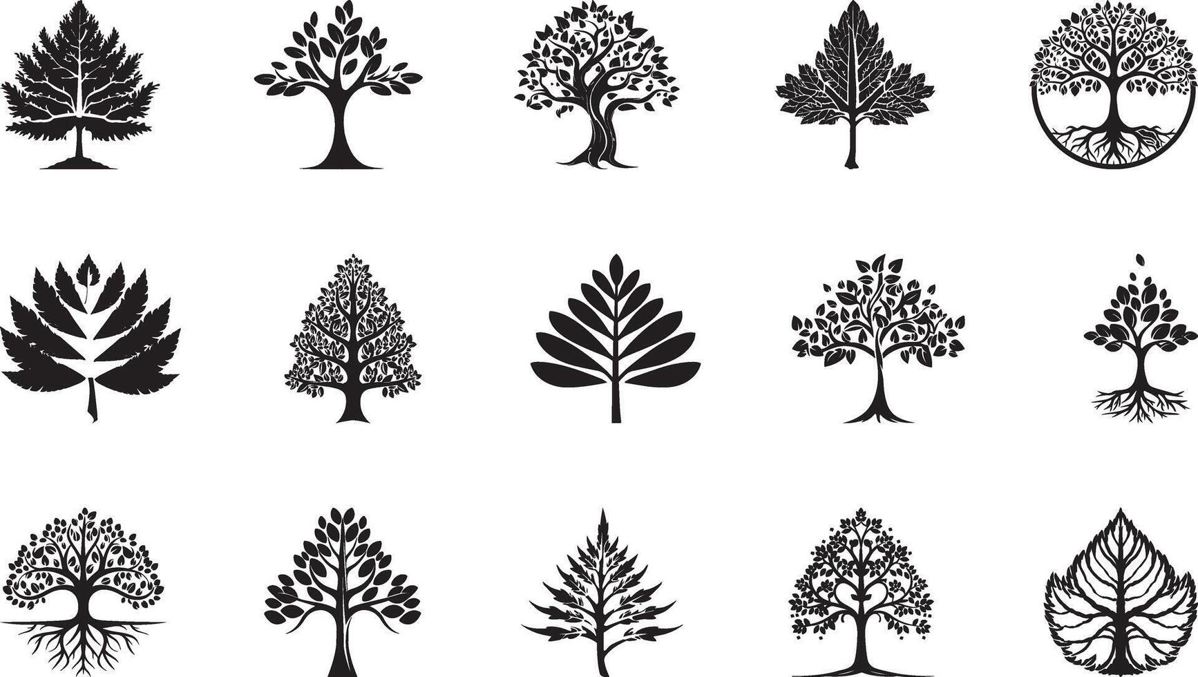 Trees Forest Park Vector Icons leaf design vector Icon Logo Symbol Trees Stock