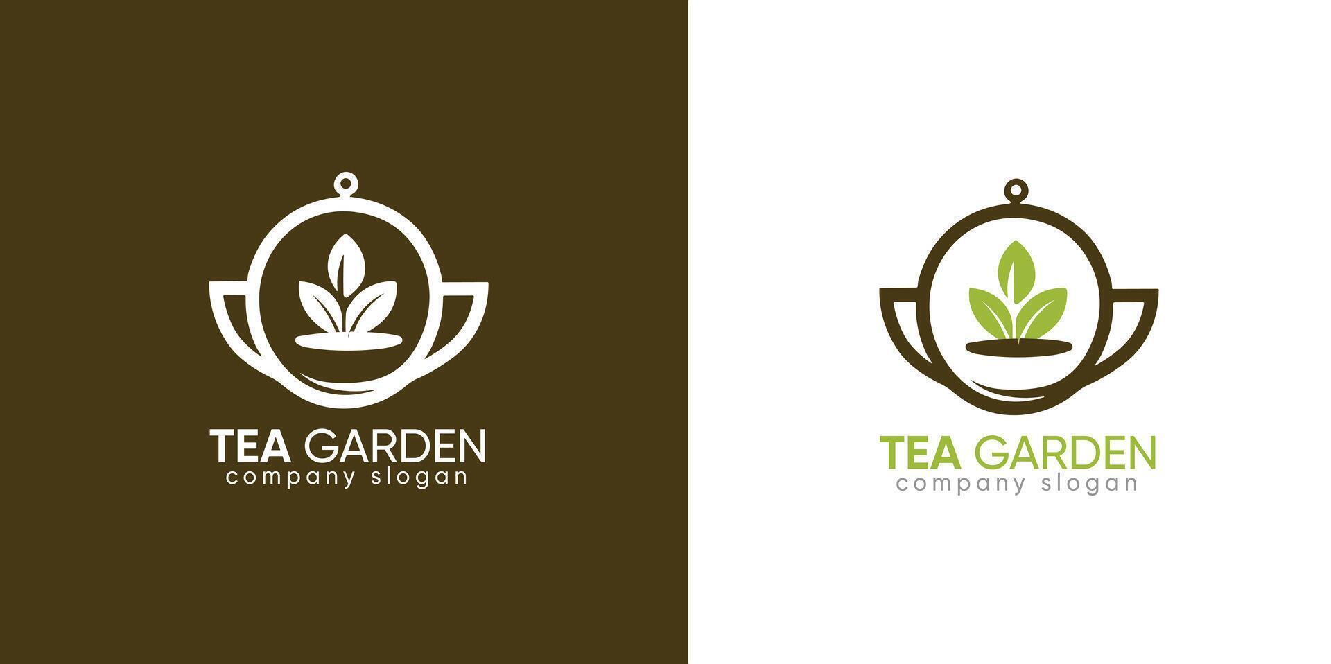 Hotel restaurant Hot Tea coffee shop stall leaf logo forest vector