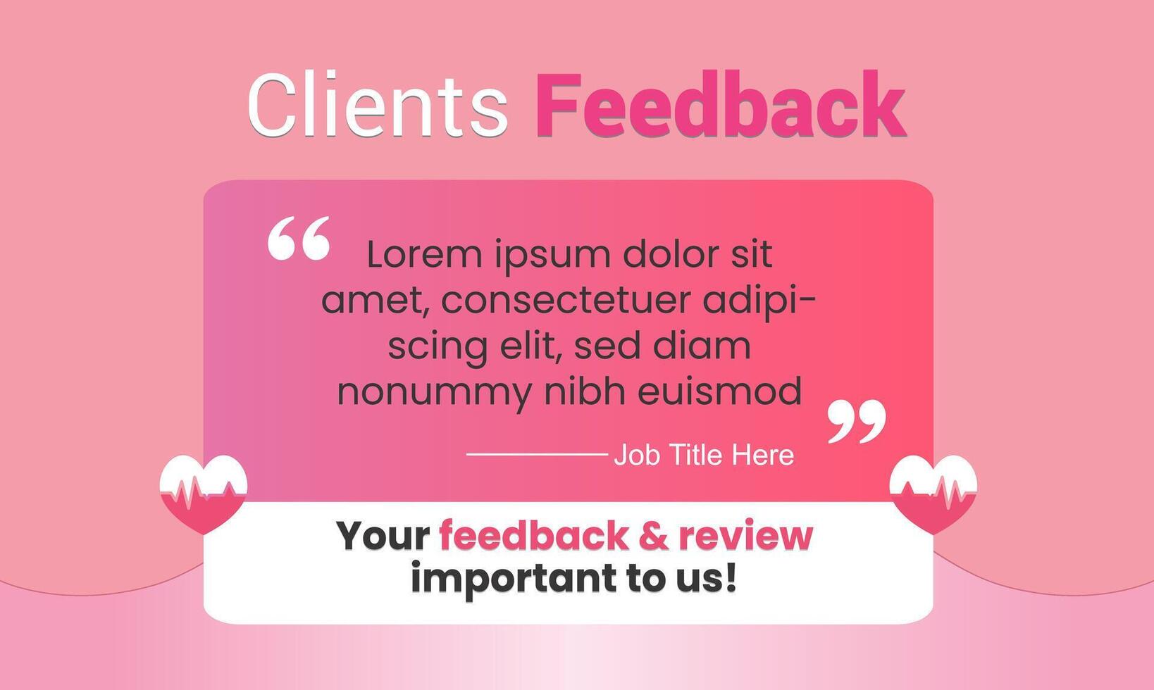 Client review or customer rating testimonial social media post design service feedback concept vector