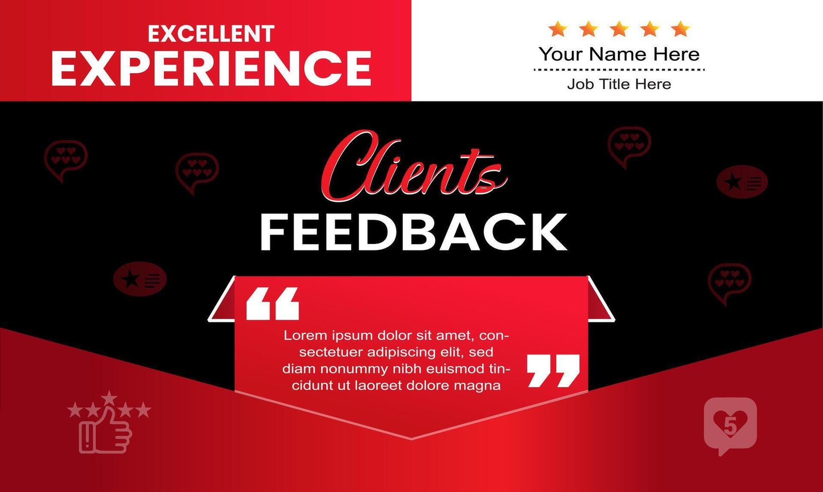 Client review or customer rating testimonial social media post design service feedback concept vector