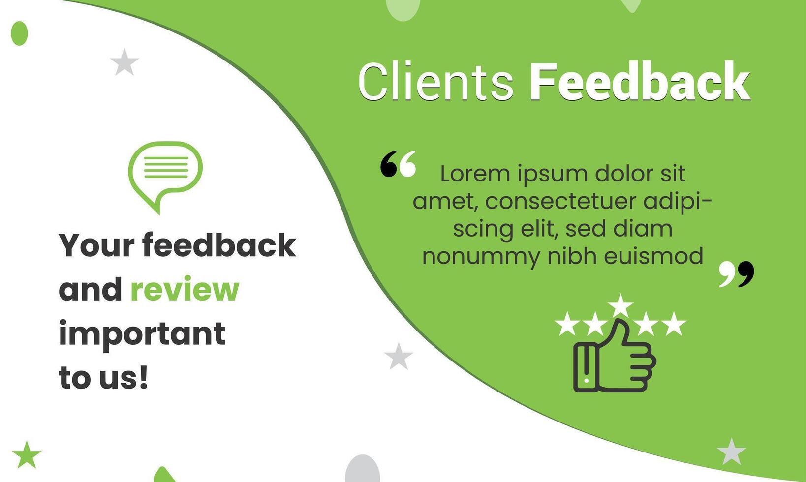 Client review or customer rating testimonial social media post design service feedback concept vector