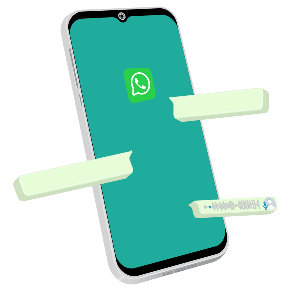 Modern 3D Template Whatsapp Interface Illustration. Internet network concept. png