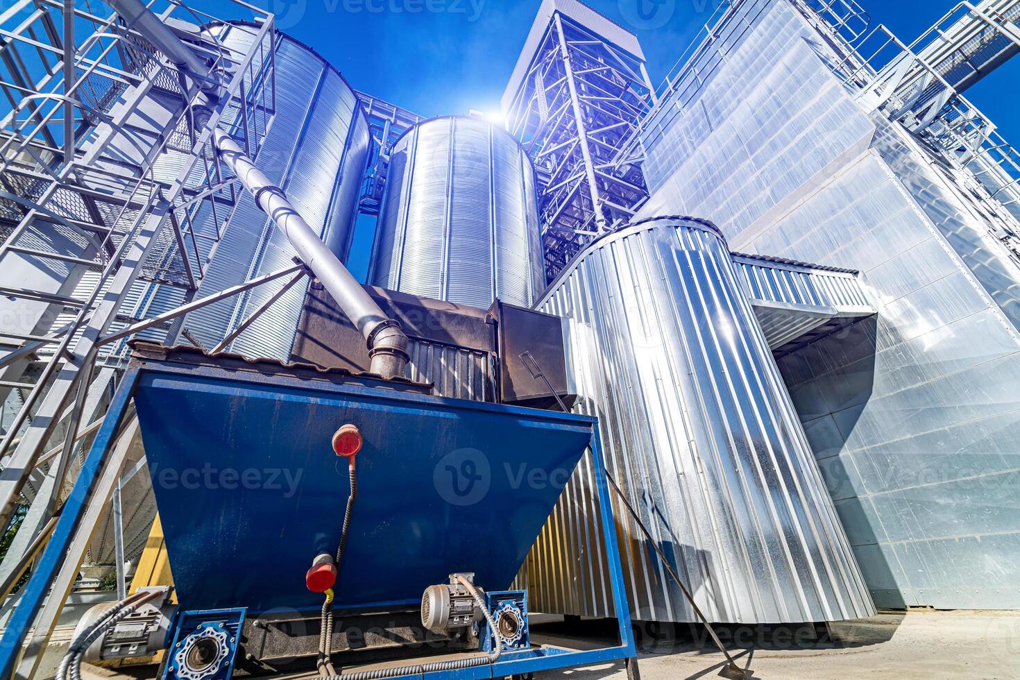 Large tower storage container. Big industrial container construction. photo