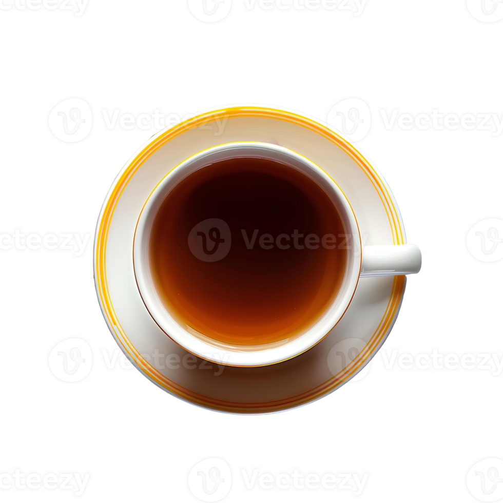 AI generated Tea in cup with plate PNG. Teacup and saucer