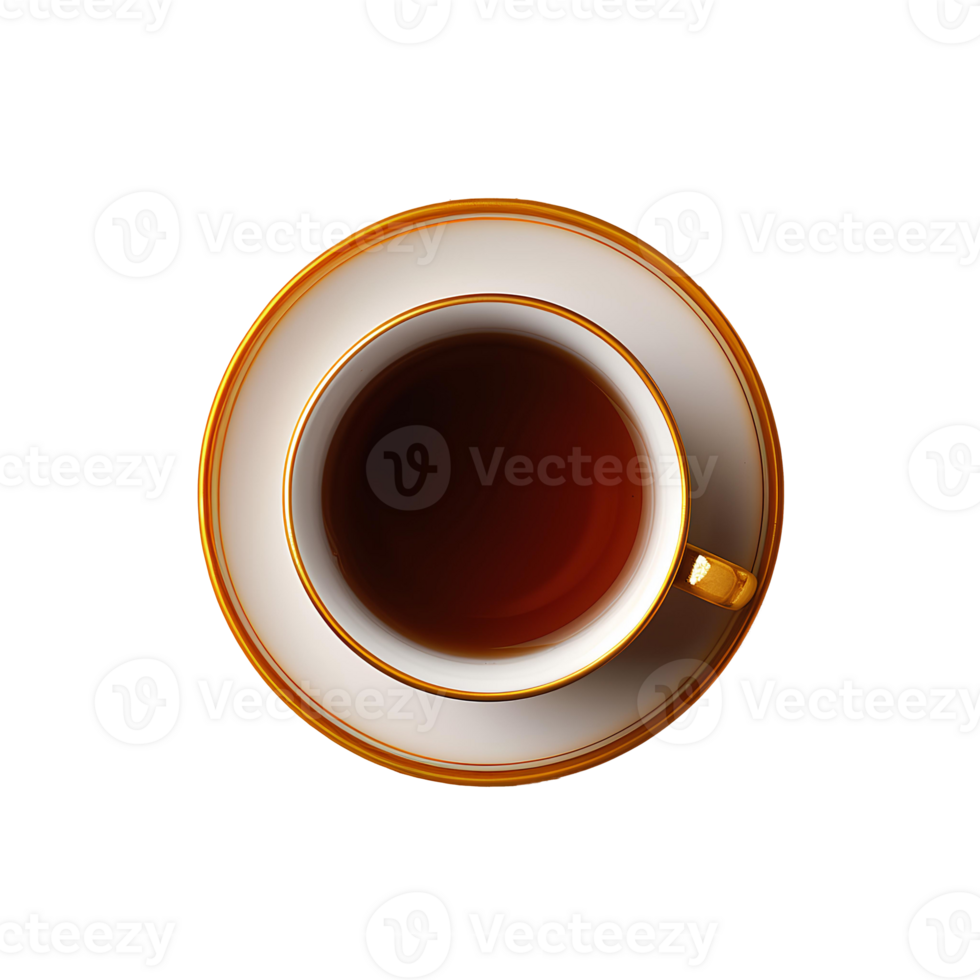 茶 ai AI generated Tea in cup with plate PNG. Teacup and saucer