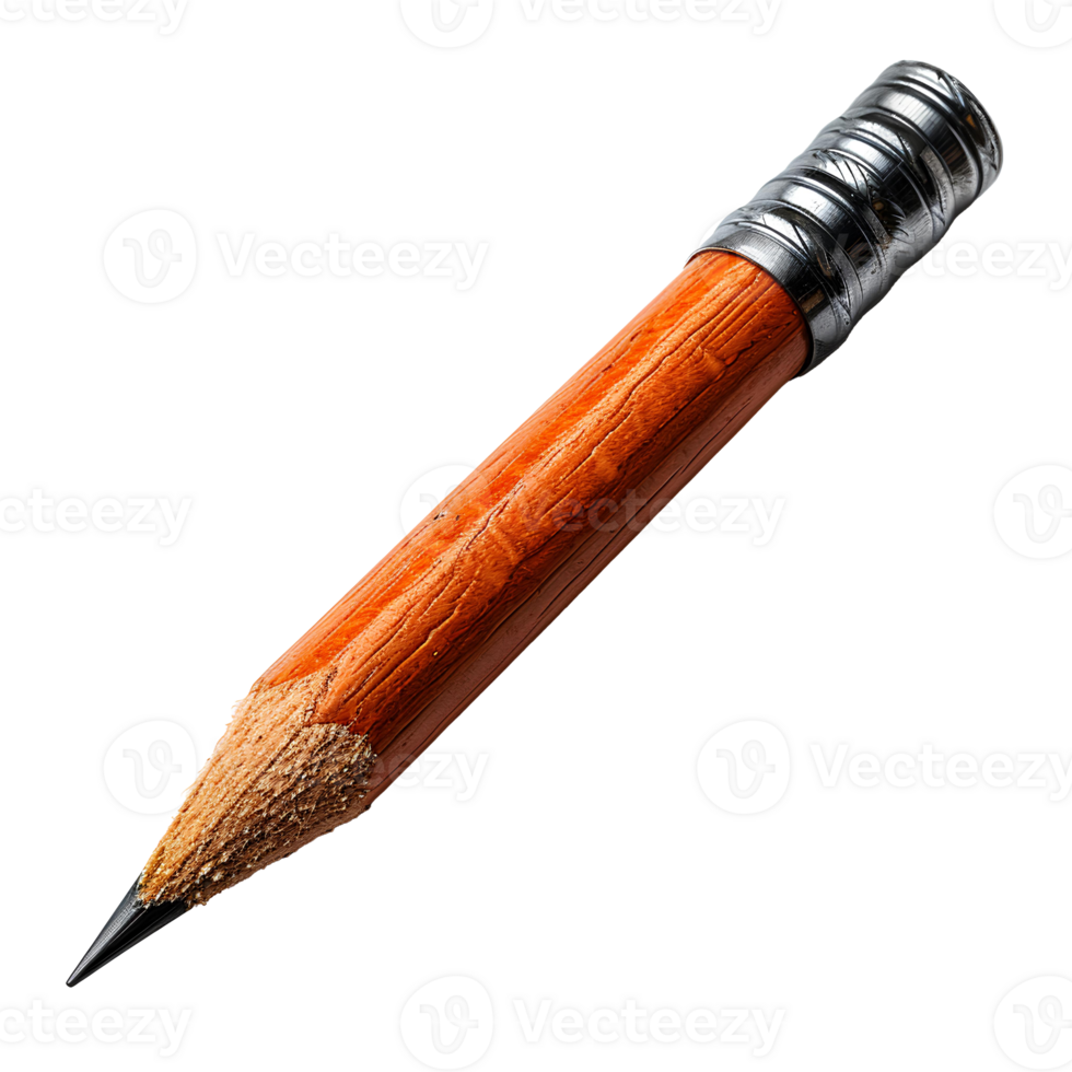 AI generated Pencil PNG. Writing pencil isolated. Pen top view pNG. Pencil flat lay PNG. Office supplies png