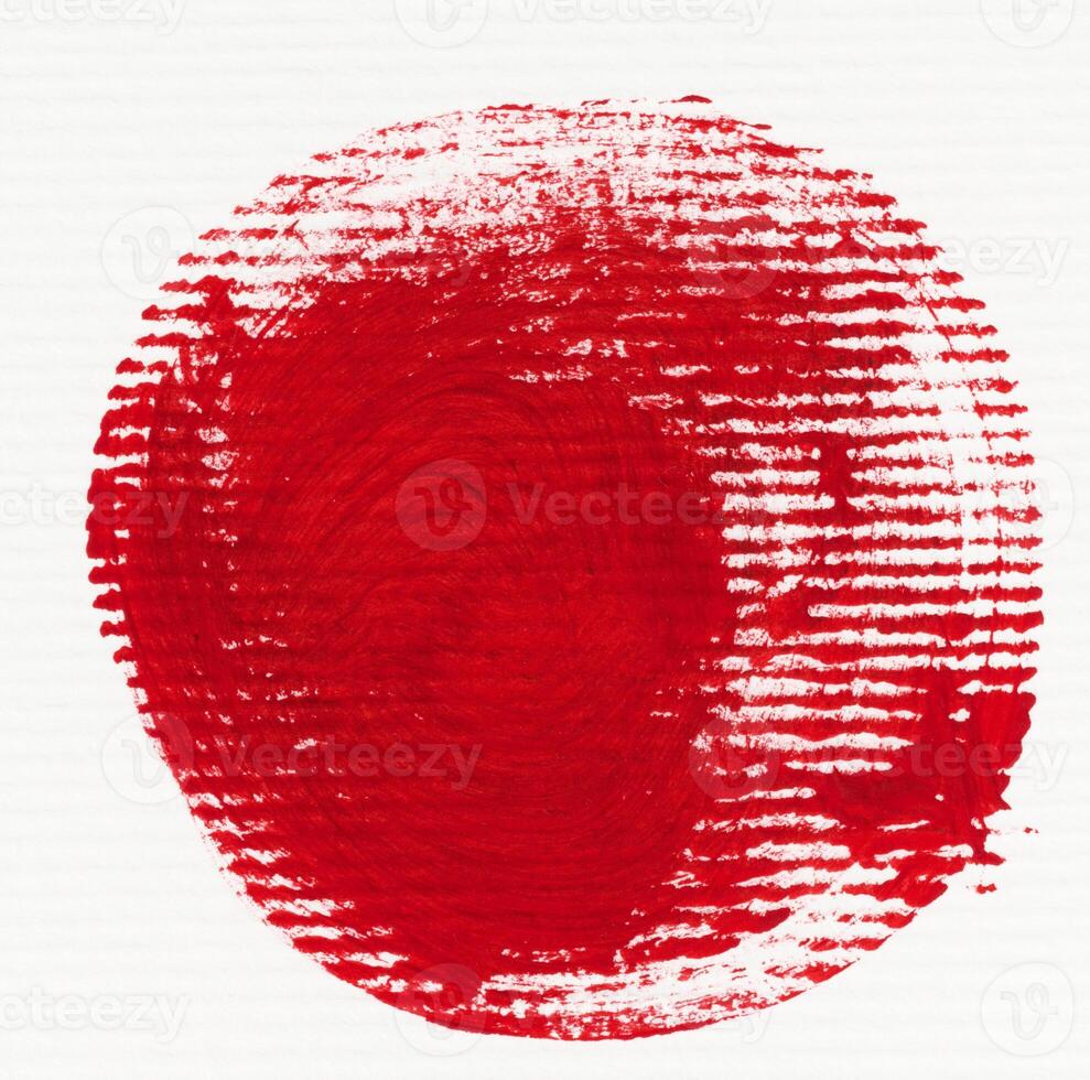 Watercolor brush stroke of red paint, on a white isolated background photo