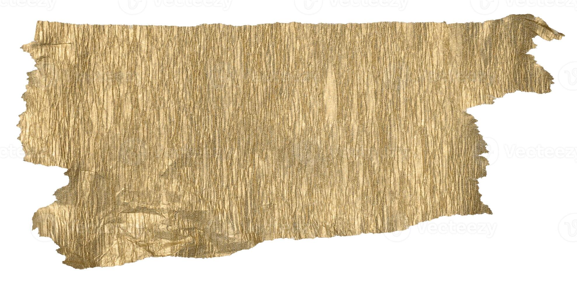 Crumpled piece of brown paper on isolated background photo