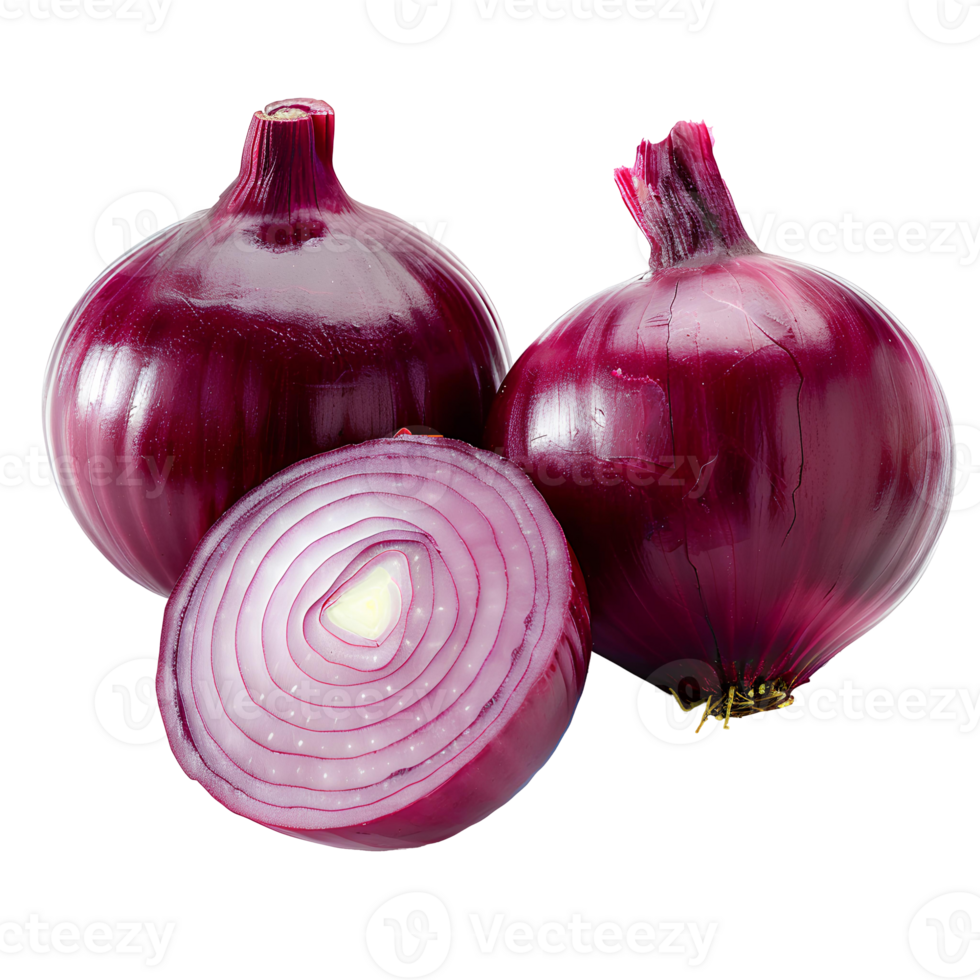 AI generated Red onion PNG. Onion slices isolated. Red onion top view PNG. Onion vegetable flat lay PNG. Organic vegetable png